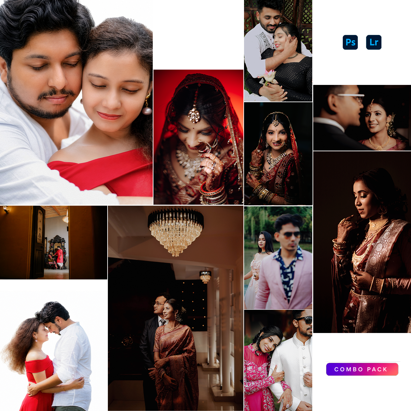 15 Premium Indian Wedding Presets + Skin Pro Smoothing Action