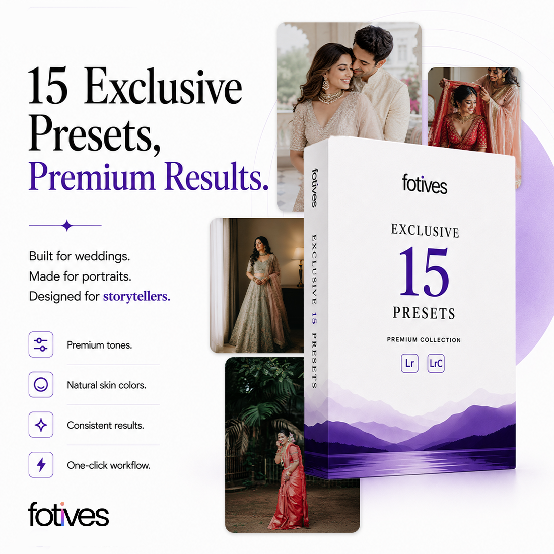 15 Premium Indian Wedding Presets + Skin Pro Smoothing Action